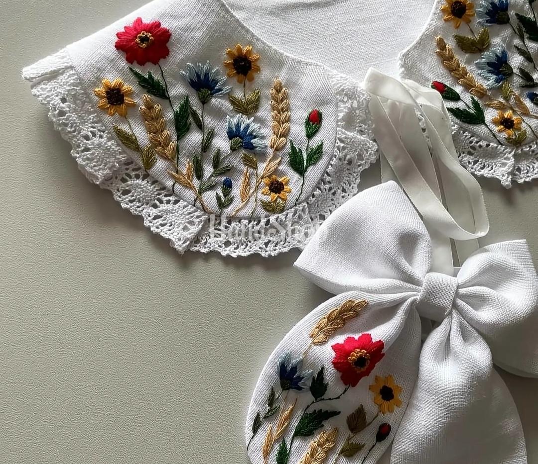 Дитячий красивий бантик для волосся квіти ручна вишивка Дитячий красивий бантик для волосся квіти ручна вишивка