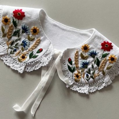 Дитячий красивий бантик для волосся квіти ручна вишивка