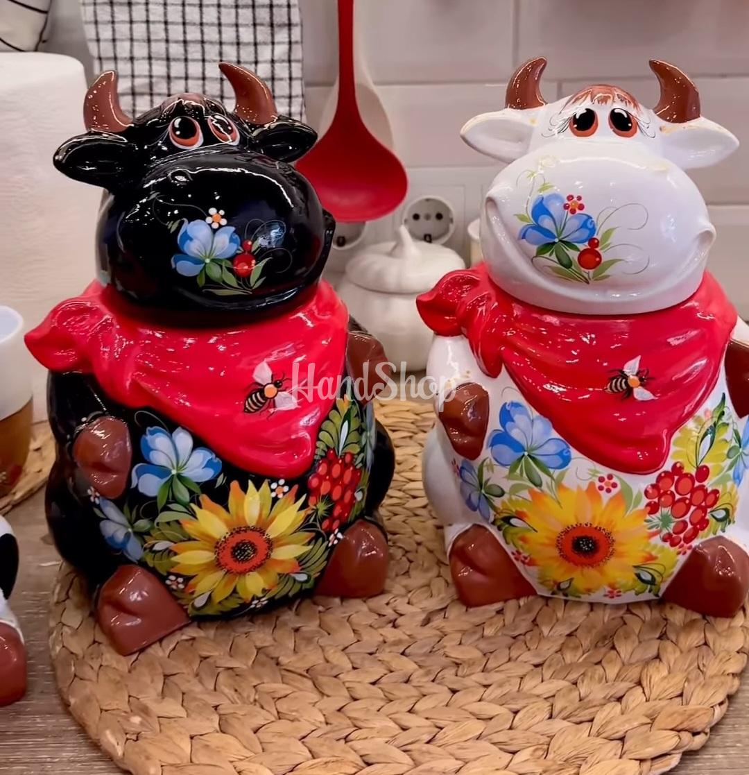 Керамічна корівка петриківський розпис (на вибір!) Керамічна корівка петриківський розпис (на вибір!)