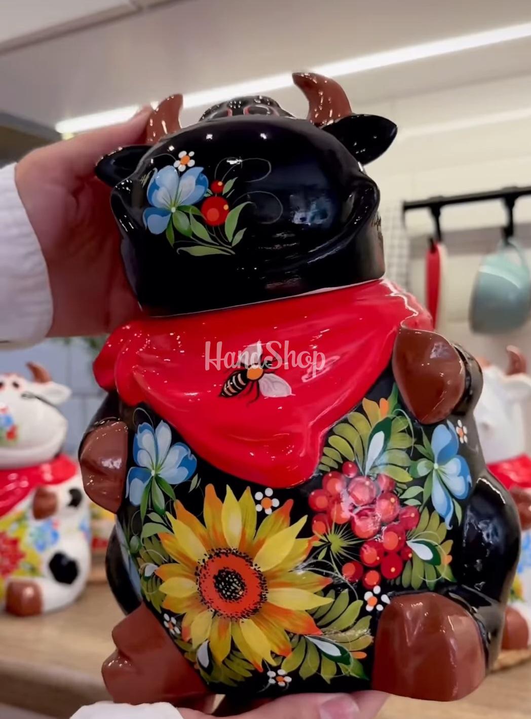 Керамічна корівка петриківський розпис (на вибір!) Керамічна корівка петриківський розпис (на вибір!)