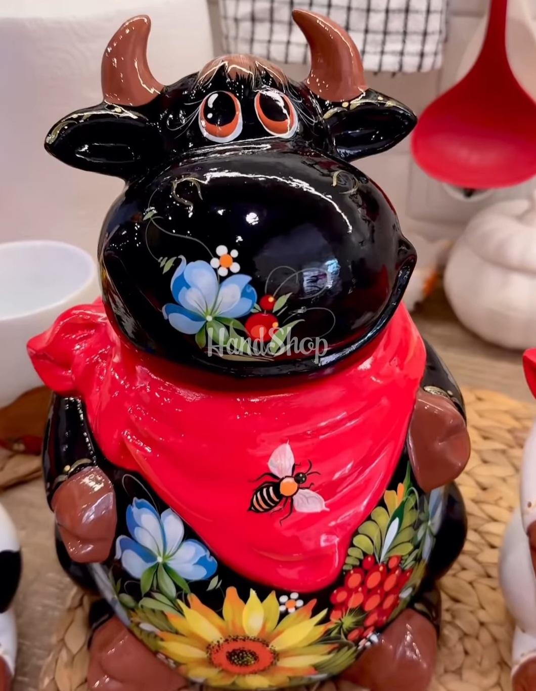 Керамічна корівка петриківський розпис (на вибір!) Керамічна корівка петриківський розпис (на вибір!)