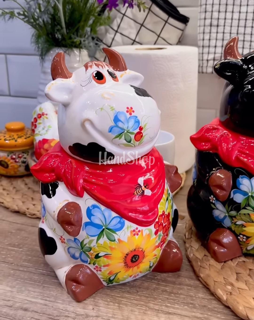 Керамічна корівка петриківський розпис (на вибір!) Керамічна корівка петриківський розпис (на вибір!)