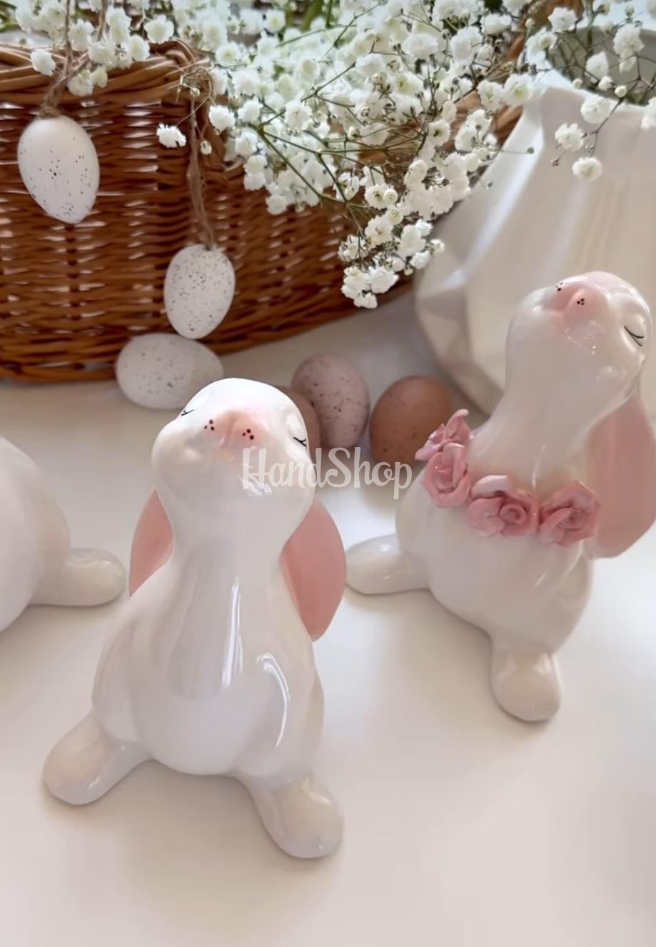 Декоративний білий порцеляновий зайчик сувенір Декоративний білий порцеляновий зайчик сувенір
