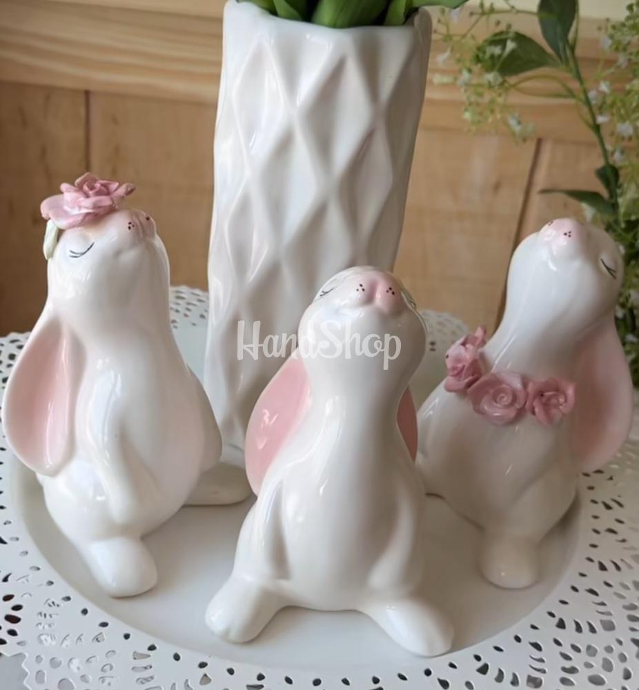 Декоративний білий порцеляновий зайчик сувенір Декоративний білий порцеляновий зайчик сувенір