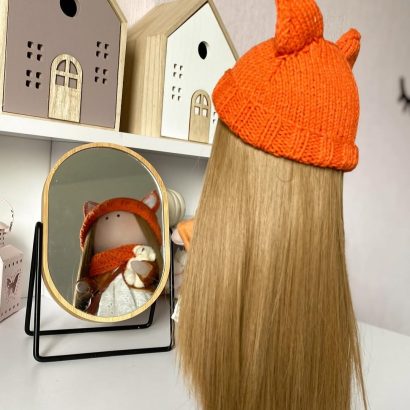 Ігрова лялька текстильна сувенірна в шапочці лисичка