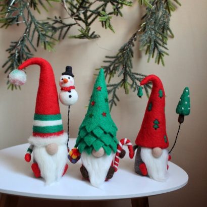 Сувенірний валяний гном новорічний різдвяний 2026 (на вибір!)