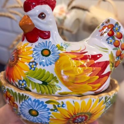 Сувенірна пара курочки петриківський розпис кераміка 2 шт