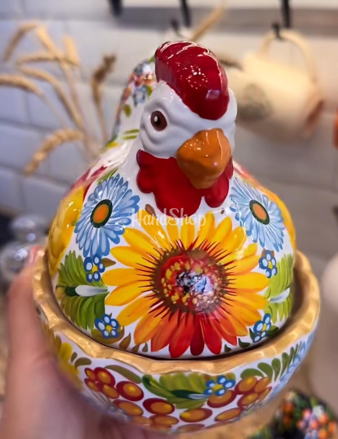 Сувенірна пара курочки петриківський розпис кераміка 2 шт Сувенірна пара курочки петриківський розпис кераміка 2 шт