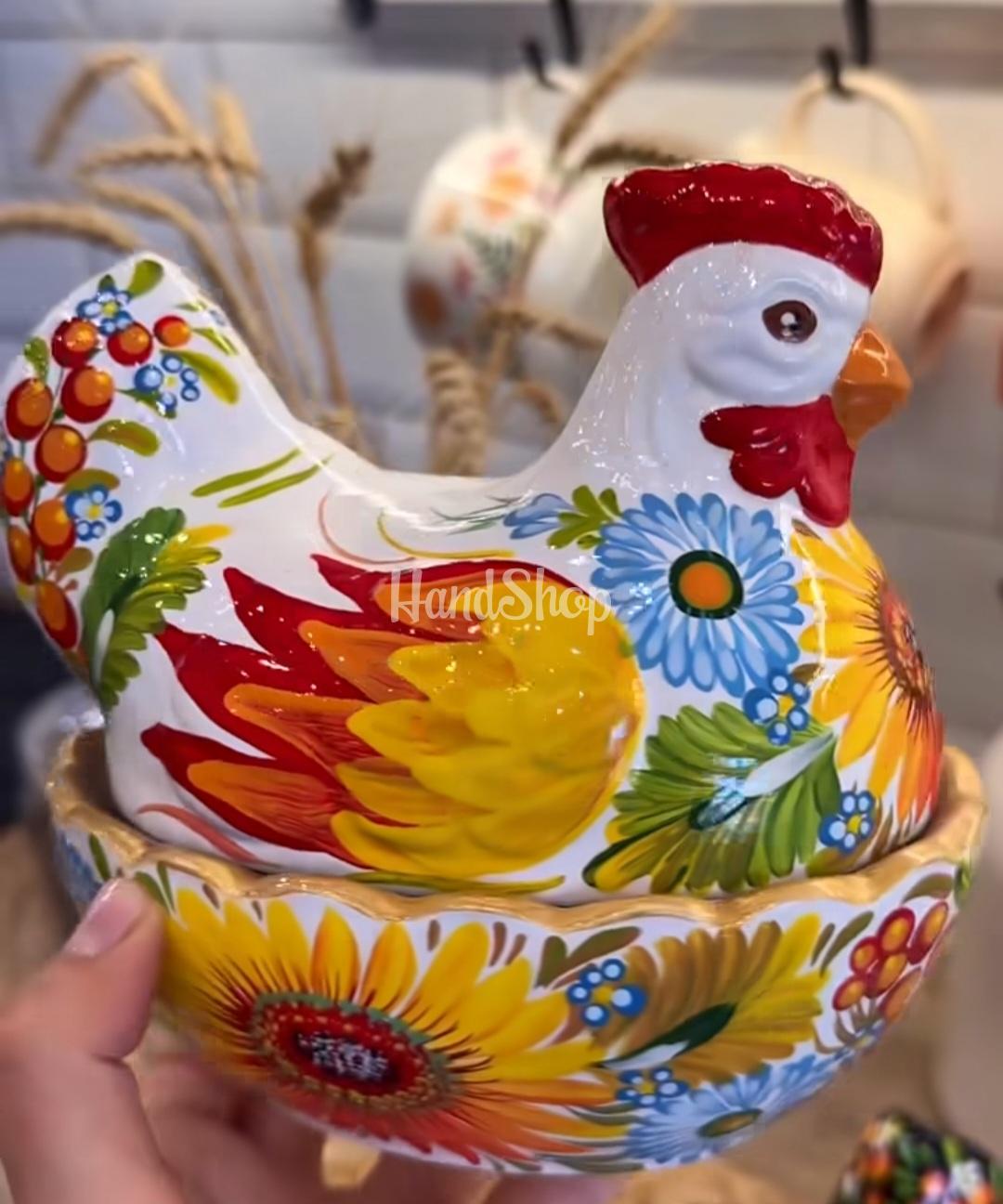 Сувенірна пара курочки петриківський розпис кераміка 2 шт Сувенірна пара курочки петриківський розпис кераміка 2 шт