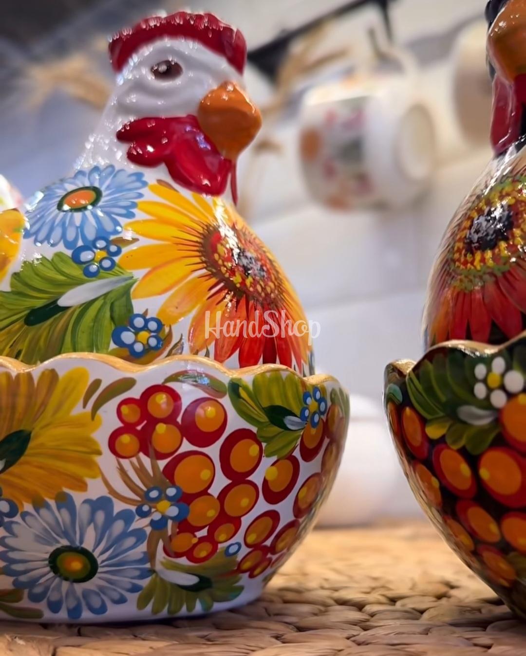 Сувенірна пара курочки петриківський розпис кераміка 2 шт Сувенірна пара курочки петриківський розпис кераміка 2 шт