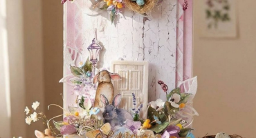 Весняна символіка та ніжність почуттів: авторська велика листівка конверт для грошей із великоднім настроєм Весняна символіка та ніжність почуттів: авторська велика листівка конверт для грошей із великоднім настроєм