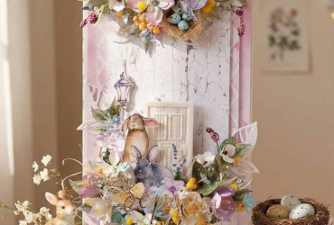 Весняна символіка та ніжність почуттів: авторська велика листівка конверт для грошей із великоднім настроєм Весняна символіка та ніжність почуттів: авторська велика листівка конверт для грошей із великоднім настроєм