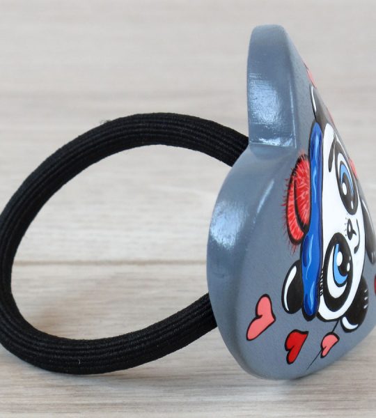 Резинка для волос детская сердечко панда