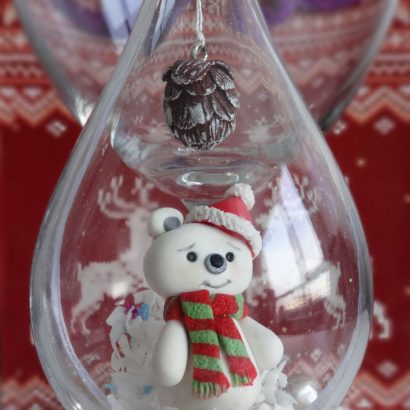 Игрушка на елку шар новогодний мишка