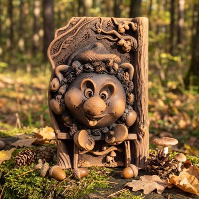 Слов'янський сувенір підвіска кераміка гномик на яблуні