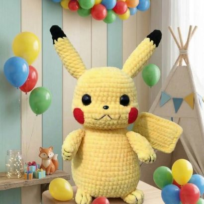 Велика дитяча в’язана іграшка сувенірна Покемон 2026