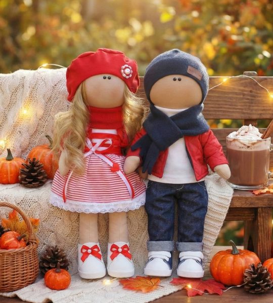 Авторські текстильні ляльки весільна пара на річницю пара