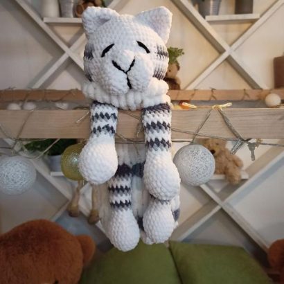 Пижамница белый тигр игрушка мягкая большая