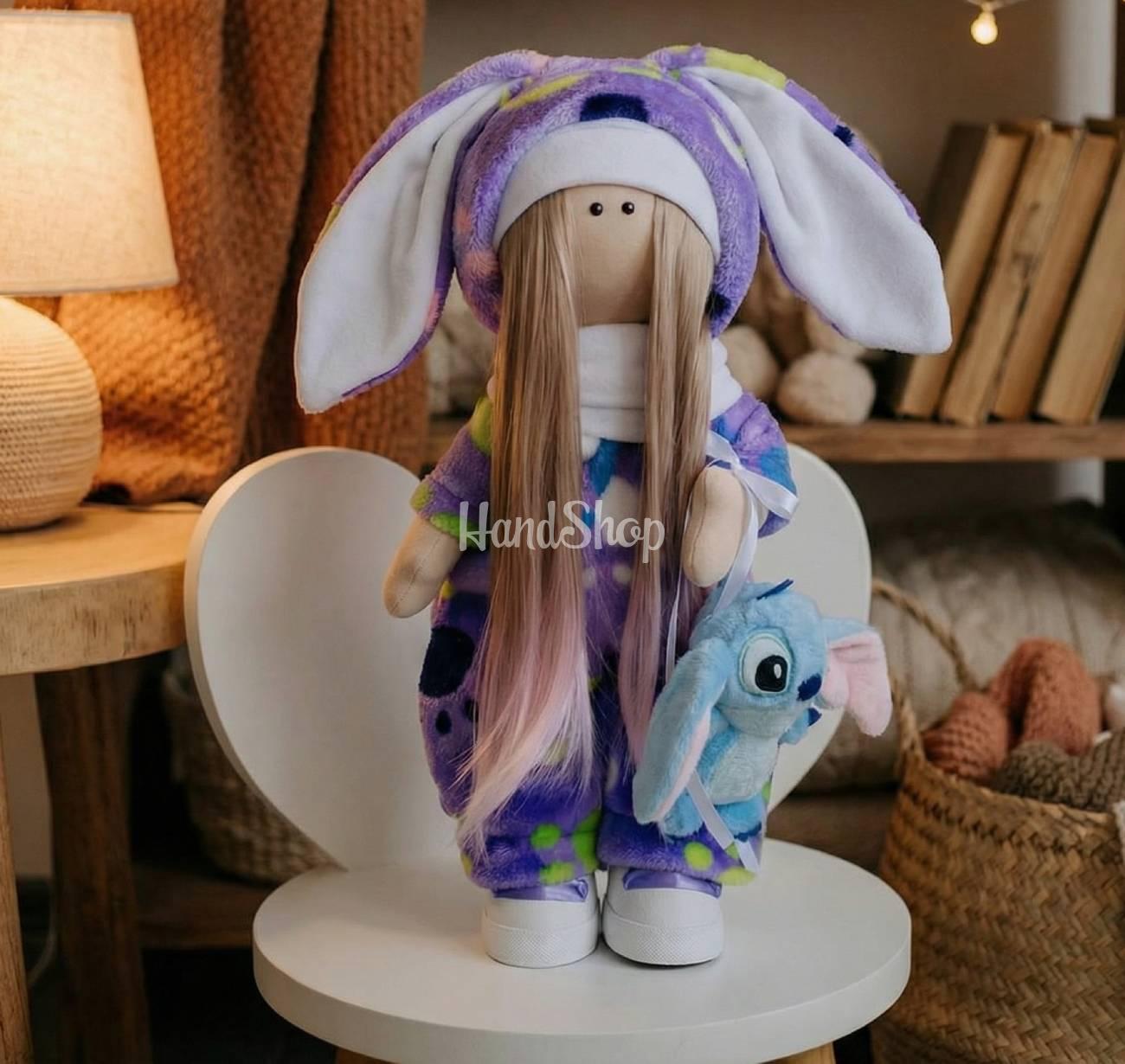 Дитяча лялька тільда в комбінезоні зайка іграшка Стіч Дитяча лялька тільда в комбінезоні зайка іграшка Стіч