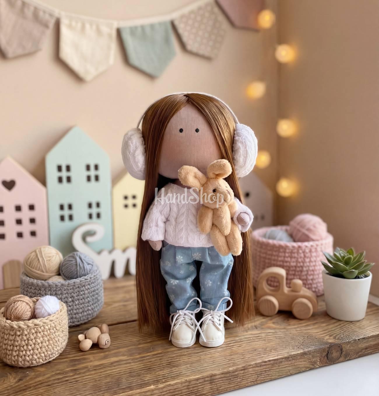 Ігрова лялька текстильна в джинсах зі змінним одягом Ігрова лялька текстильна в джинсах зі змінним одягом