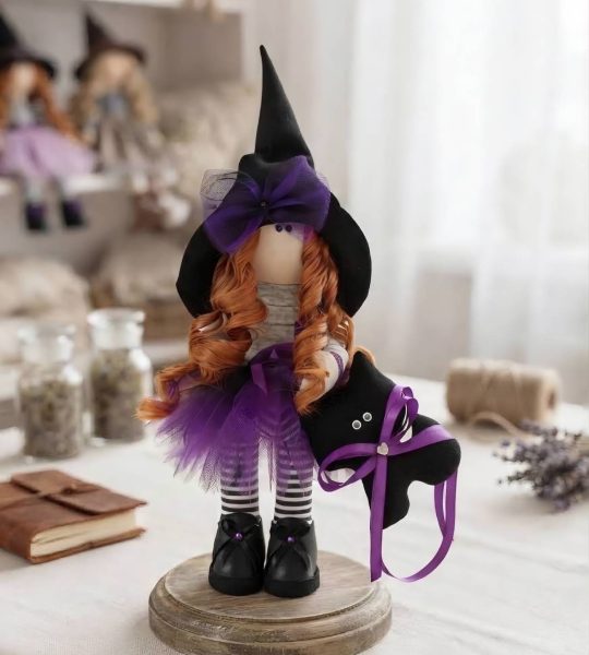 Авторская интерьерная кукла кукла оберег ведьма halloween