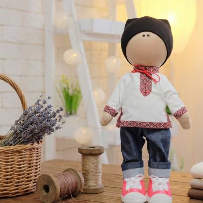 Авторська хендмейд лялька козак у вишиванці Ukraine