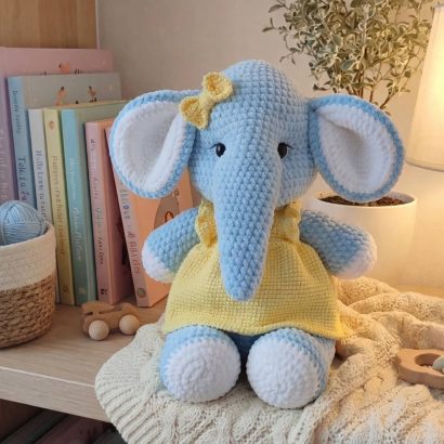 Авторська м'яка дитяча іграшка слоник дівчинка Ukraine