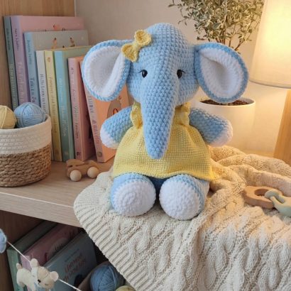 Авторська м’яка дитяча іграшка слоник дівчинка Ukraine