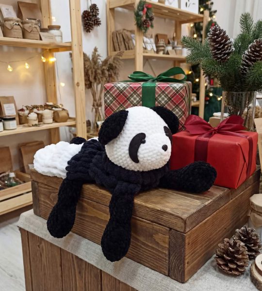 Новорічна велика дитяча м'яка іграшка піжамниця панда
