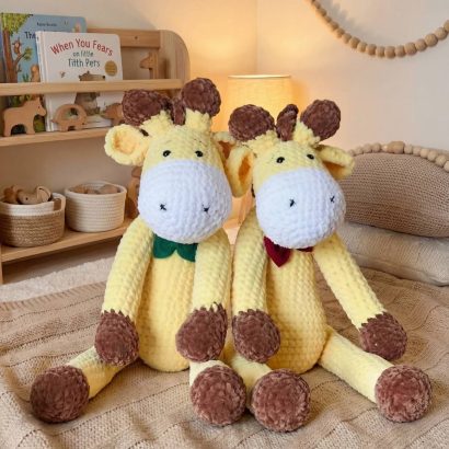 Авторські м'які іграшки великі жовті жирафки пара, 2 шт