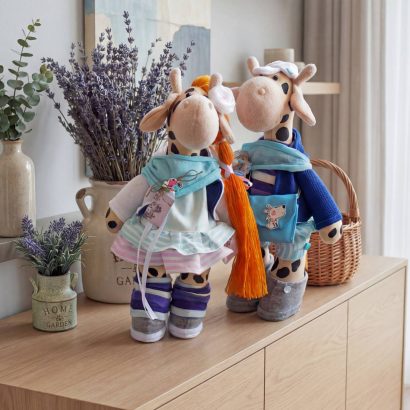 Іграшки сувенірні авторські жирафи тільди парочка, 2 шт