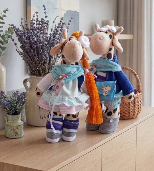 Іграшки сувенірні авторські жирафи тільди парочка, 2 шт