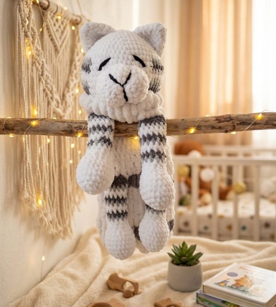 Новорічна піжамниця білий тигр іграшка м'яка велика