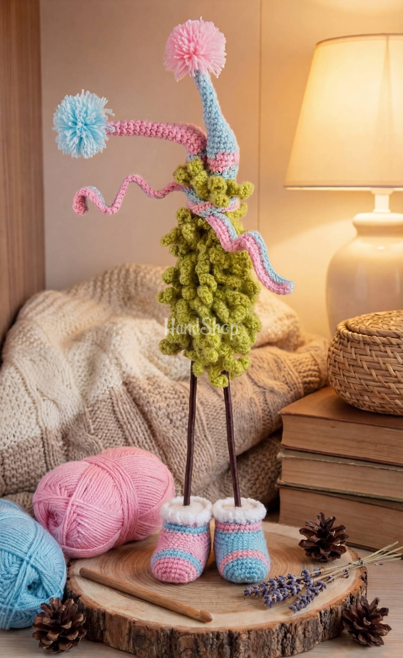 Авторські новорічні сувеніри 2026 в'язані ялинки парочка Авторські новорічні сувеніри 2026 в'язані ялинки парочка