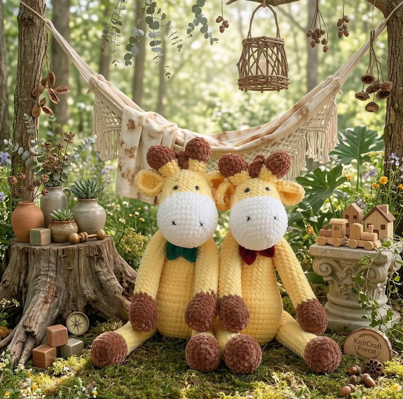 Авторські м’які іграшки великі жовті жирафки пара, 2 шт Авторські м’які іграшки великі жовті жирафки пара, 2 шт