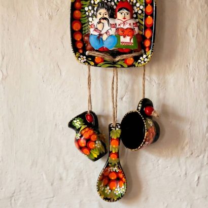 Авторська керамічна підвіска з петриківським розписом пара