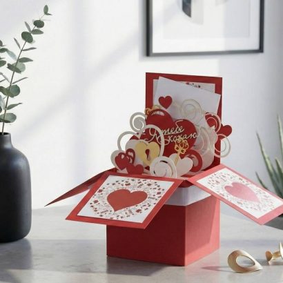 Валентинка романтична 3d листівка коробочка кохаю