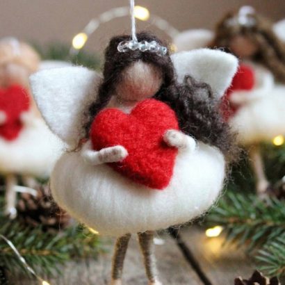 Сувенірні ляльки валентинки ангели підвіски вовна (на вибір!)