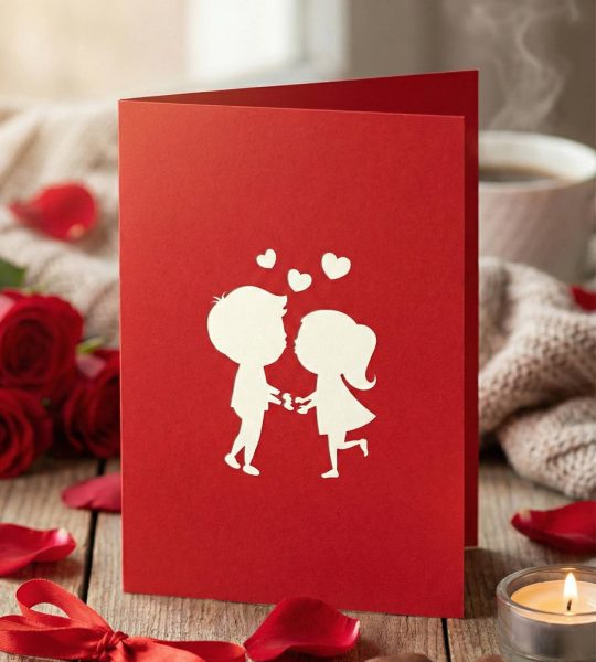 Валентинка об'ємна велика листівка 3d рухомі серця love