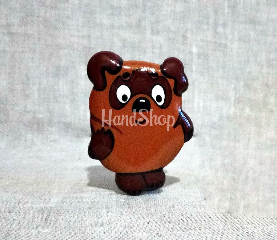 Детская деревянная брошка винни пух Детская деревянная брошка винни пух