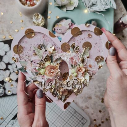 Объёмная сердце открытка валентинка