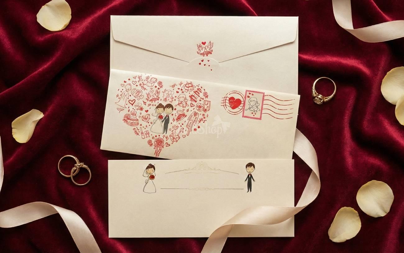 Стильна креативна весільна листівка конверт для грошей Стильна креативна весільна листівка конверт для грошей