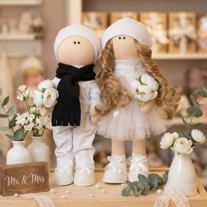 Ляльки інтер'єрні весільна пара наречений і наречена
