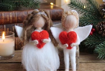 Хендмейд весільні ляльки-ангели валентинки підвіски з вовни - маленькі символи великого кохання