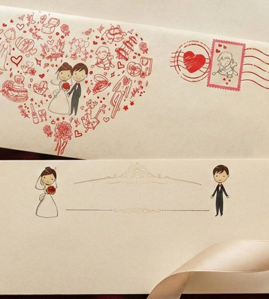 Стильна креативна весільна листівка конверт для грошей