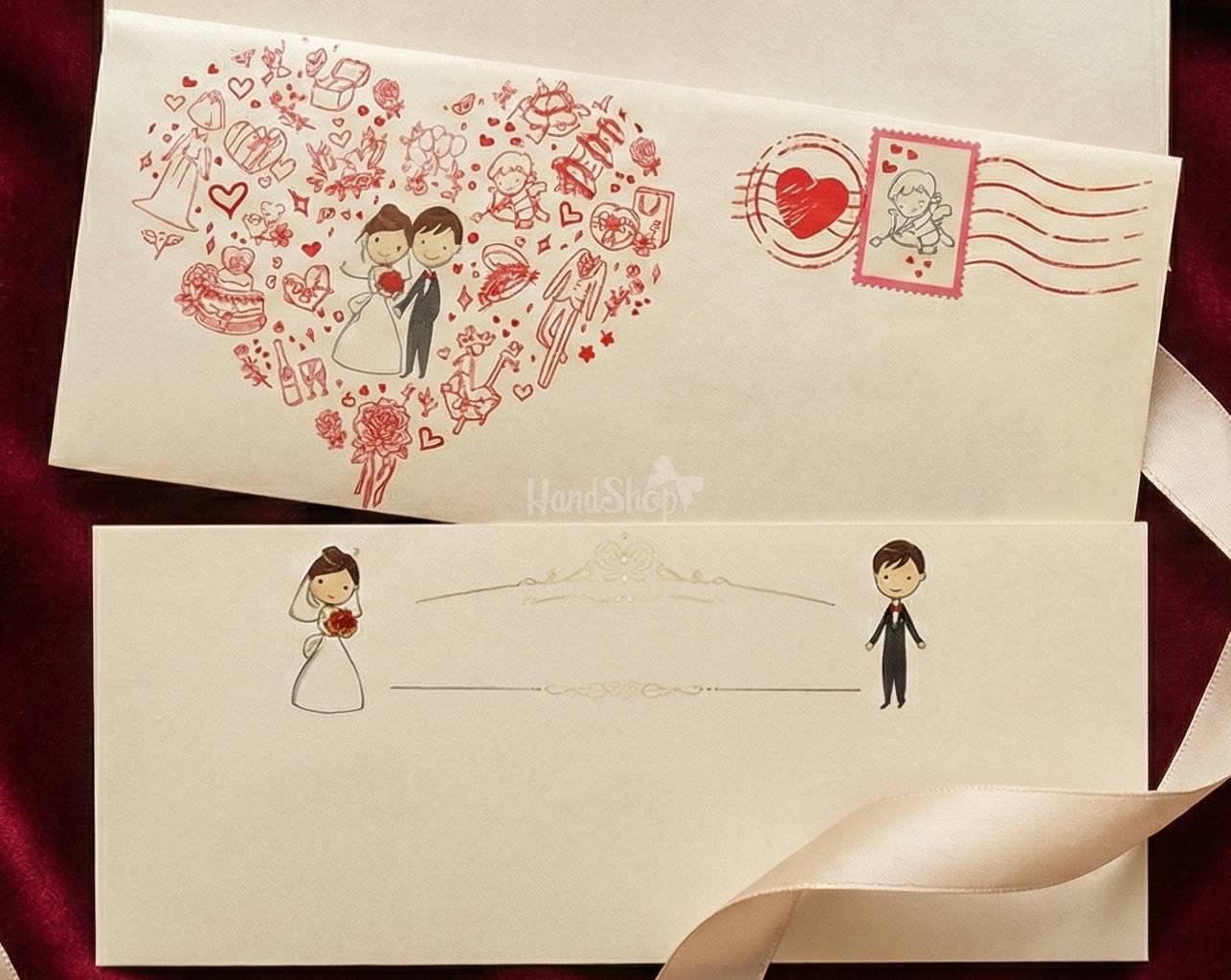 Стильна креативна весільна листівка конверт для грошей Стильна креативна весільна листівка конверт для грошей