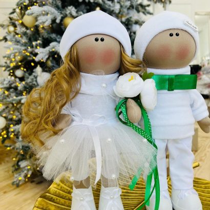 Куклы тильды свадебная пара жених и невеста