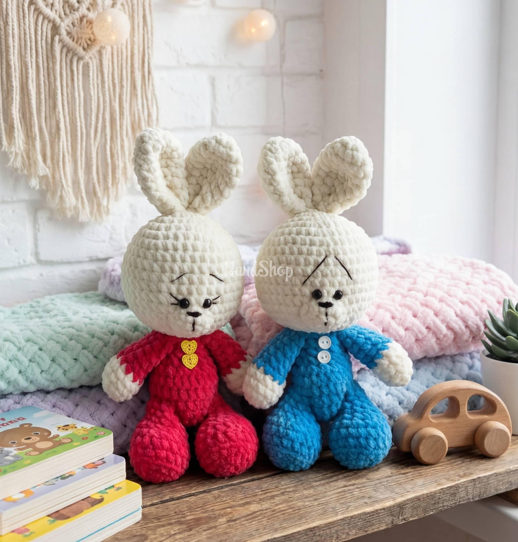 Пара сувенірних іграшок зайка дівчинка та зайка хлопчик, 2 шт Пара сувенірних іграшок зайка дівчинка та зайка хлопчик, 2 шт