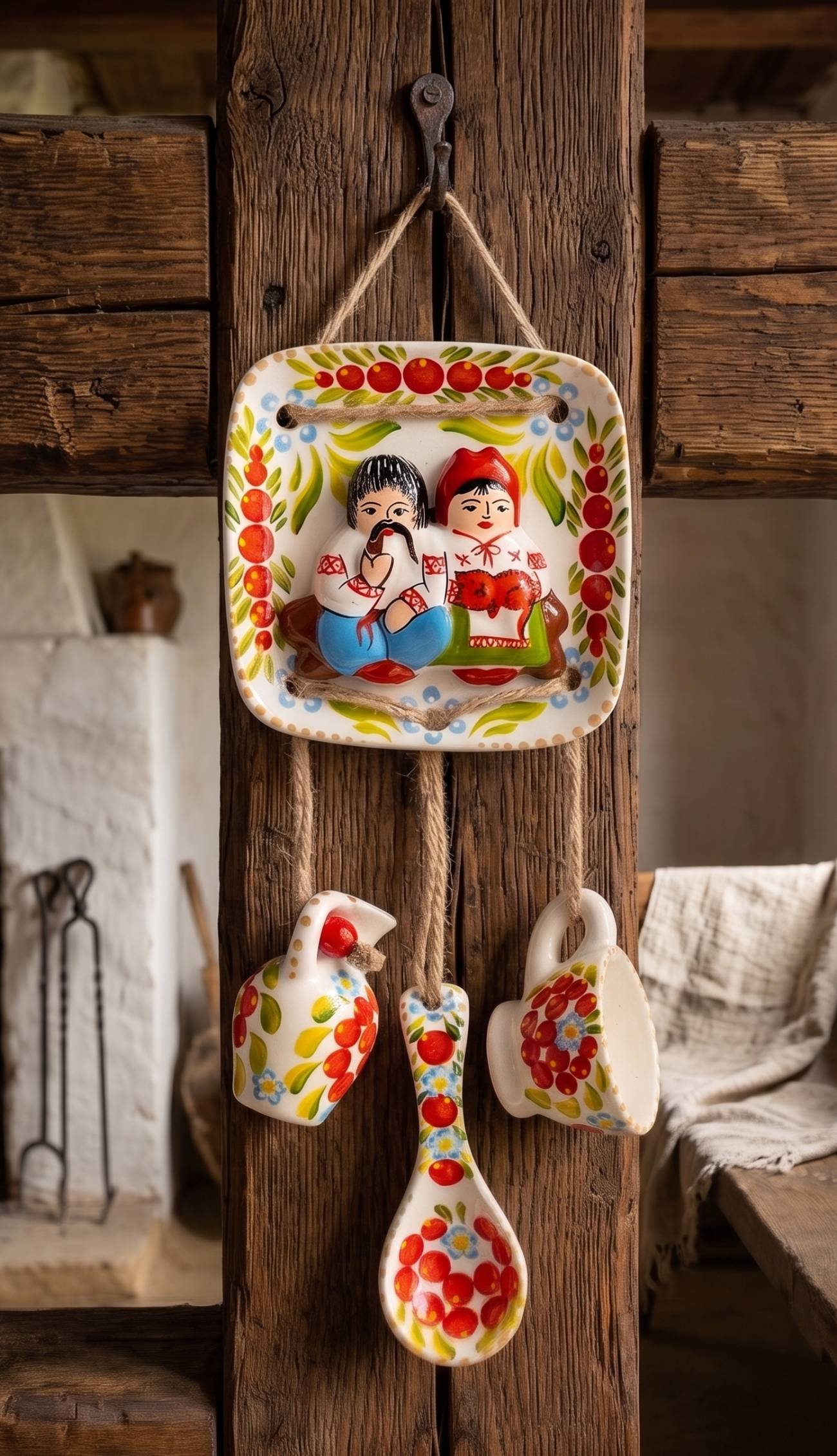 Керамічне панно-підвіска з петриківським розписом: Символ родини, єдності та любові у кожній деталі авторського витвору, що втілює традиції українського мистецтва