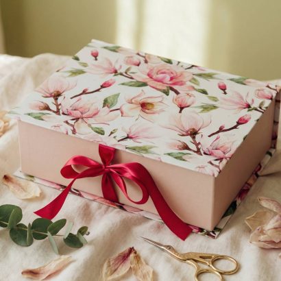 Велика подарункова коробка магнолії для одягу, солодощів, пляшок